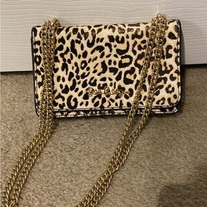 Lilly Pulitzer Leopard Print Clutch with Gold Chain